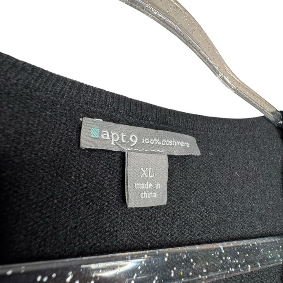 Apt. 9 Black 100% cashmere button down sweater cardigan size XL C6 - Picture 3 of 7